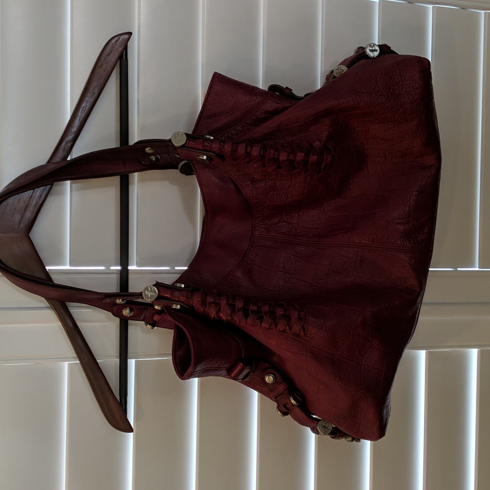 Red Leather B. Makowsky purse
